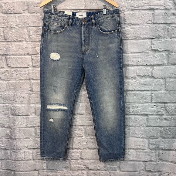 NWT ROLLA’S 34x25” STUBS Slim Short Leg - Stoned Rip Jeans (SAMPLE) - Picture 2 of 12